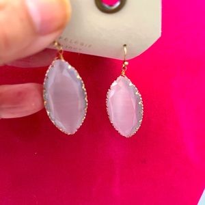 Anthropologie grey gorgeous drop earrings gold plated New